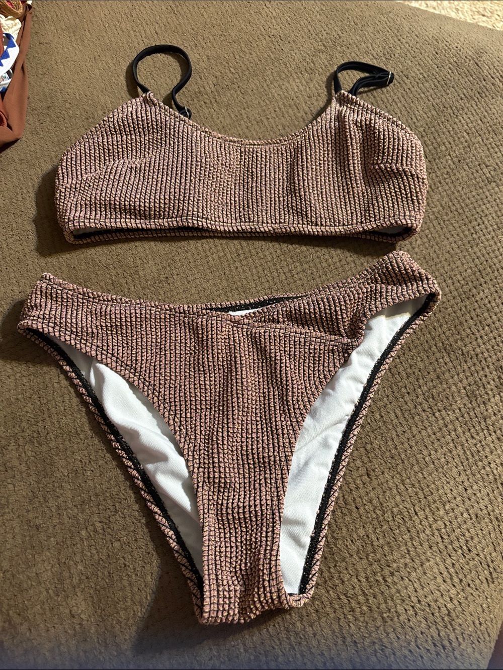 Cupshe Mauve Textured Two-Piece Bikini